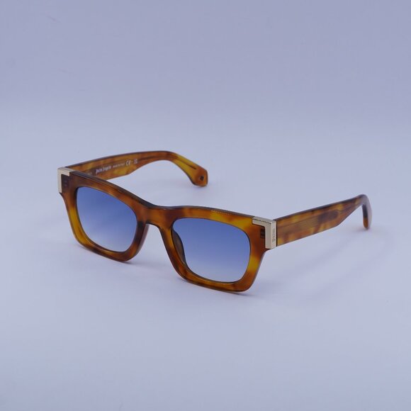 Palm Angels PERI101 WESTPORT 2449 Sunglasses Havana Cat Eye Frame Blue Lenses